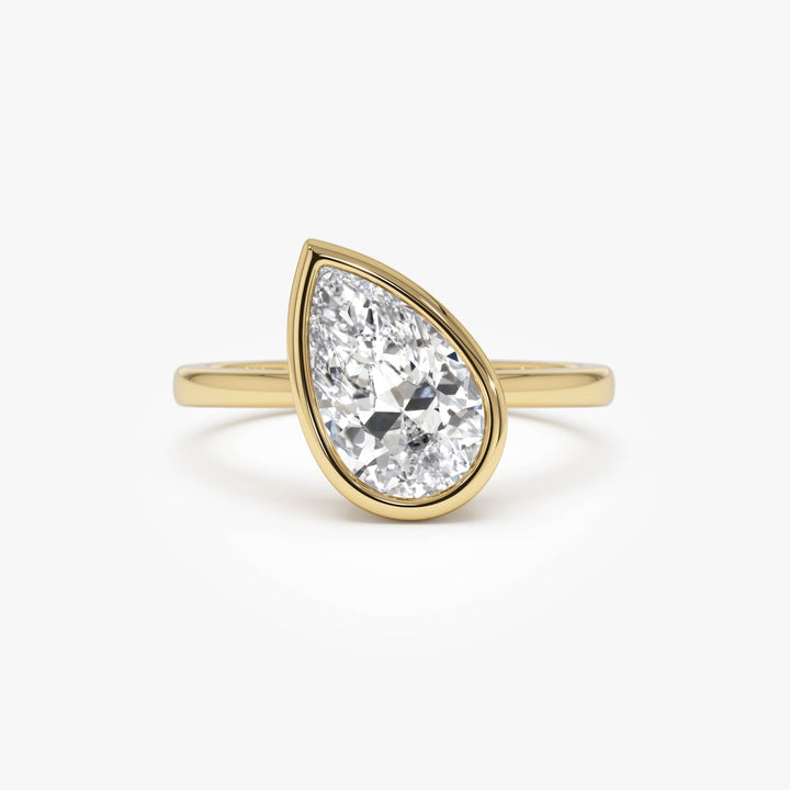 Pear Shaped Lab Grown Diamond Modern Engagement Ring