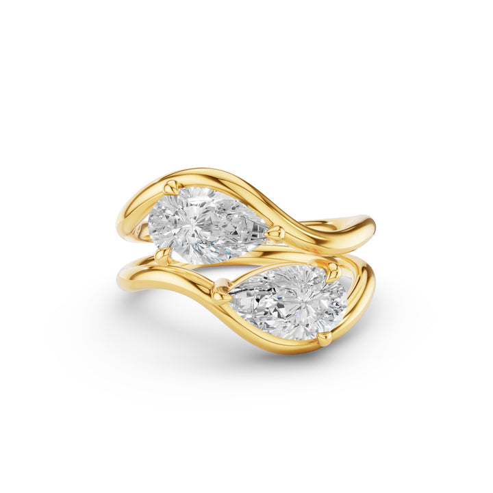 Pear Shaped Lab Grown Diamond Stacked Rings