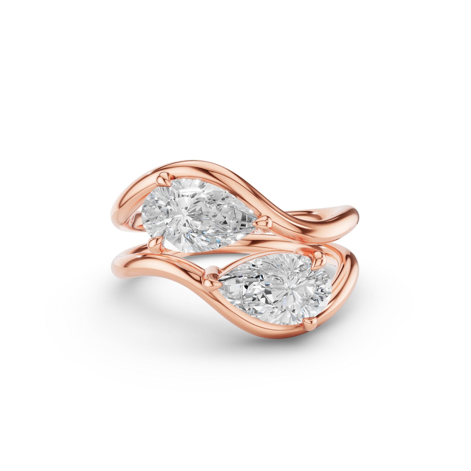 Pear Shaped Lab Grown Diamond Stacked Rings