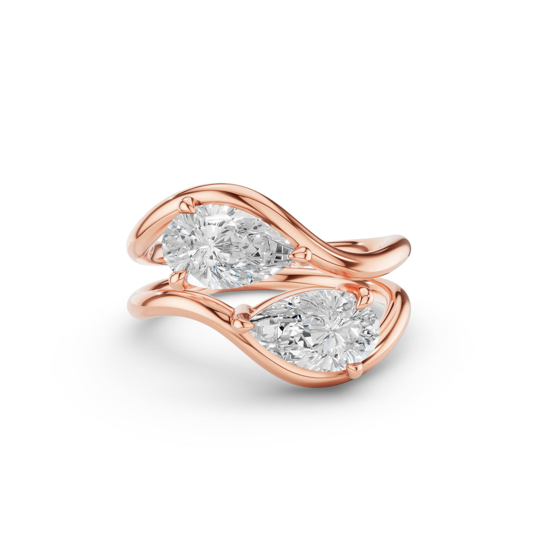 Pear Shaped Lab Grown Diamond Stacked Rings