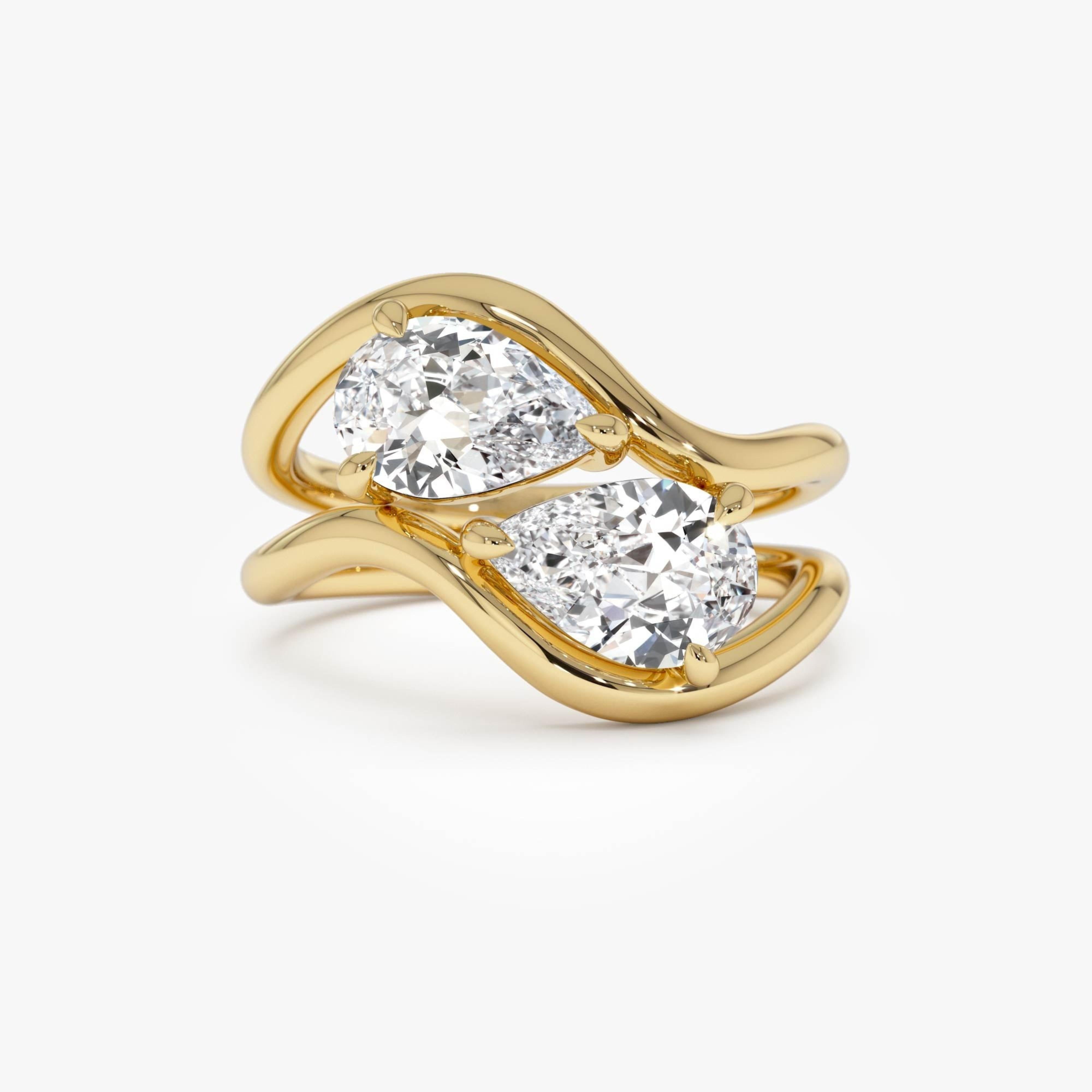 Pear Shaped Lab Grown Diamond Stacked Rings