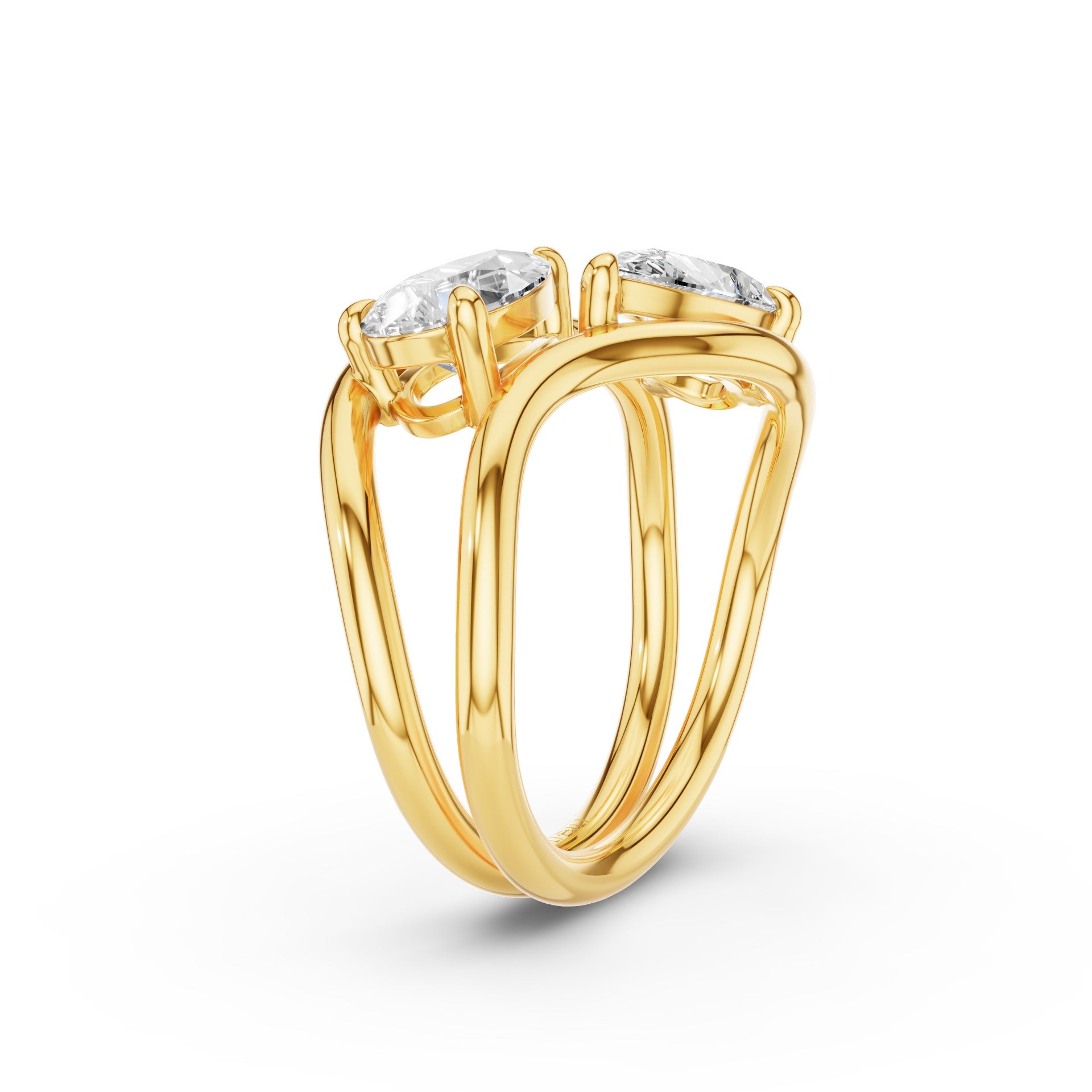 Pear Shaped Lab Grown Diamond Stacked Rings