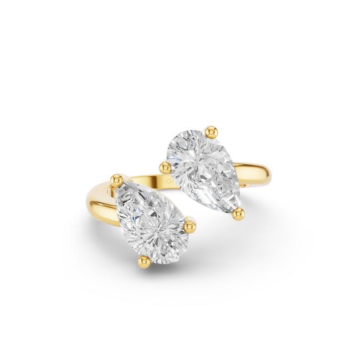 Pear Shaped Lab Grown Diamond Toi et Moi Ring