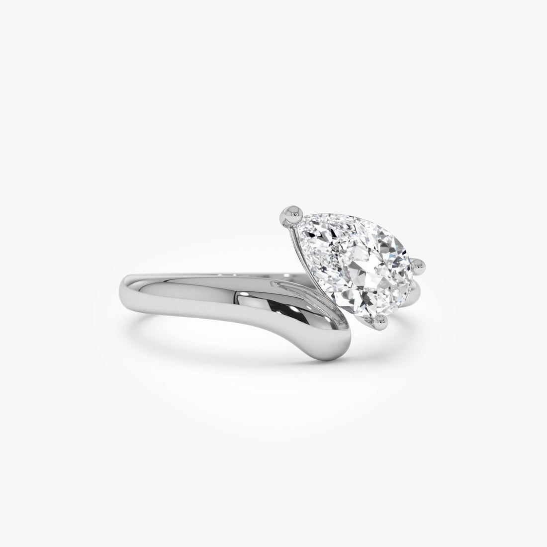 Pear Shaped Lab Grown Diamond WIth Twist Band Ring