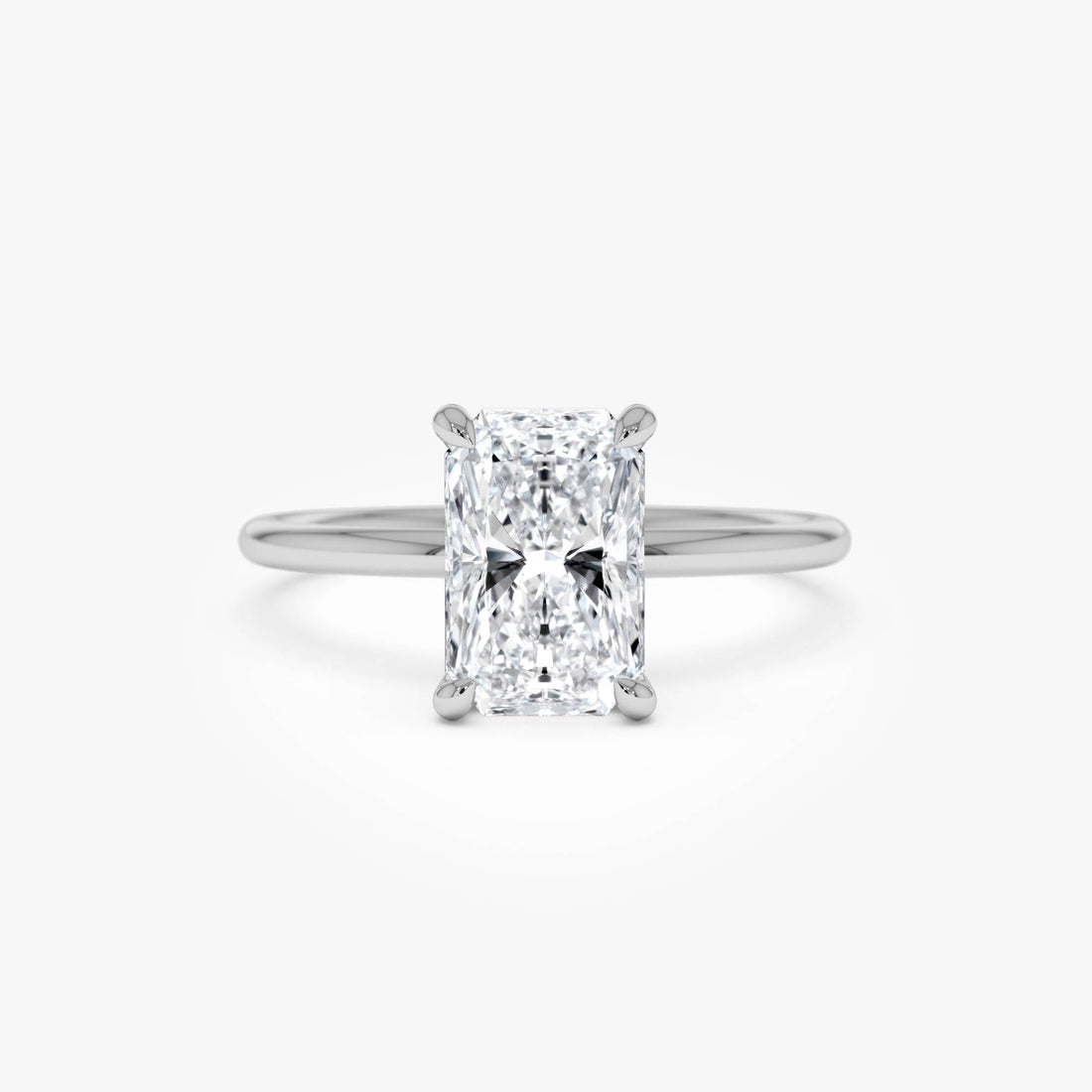 Radiant Cut Lab Grown Diamond Hidden Halo Engagement Ring