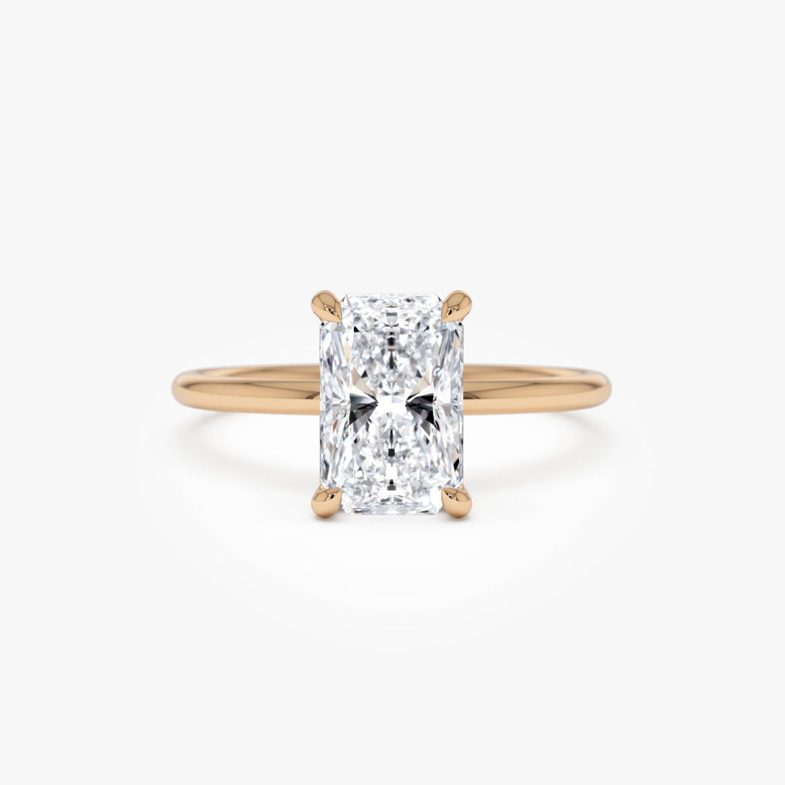 Radiant Cut Lab Grown Diamond Hidden Halo Engagement Ring