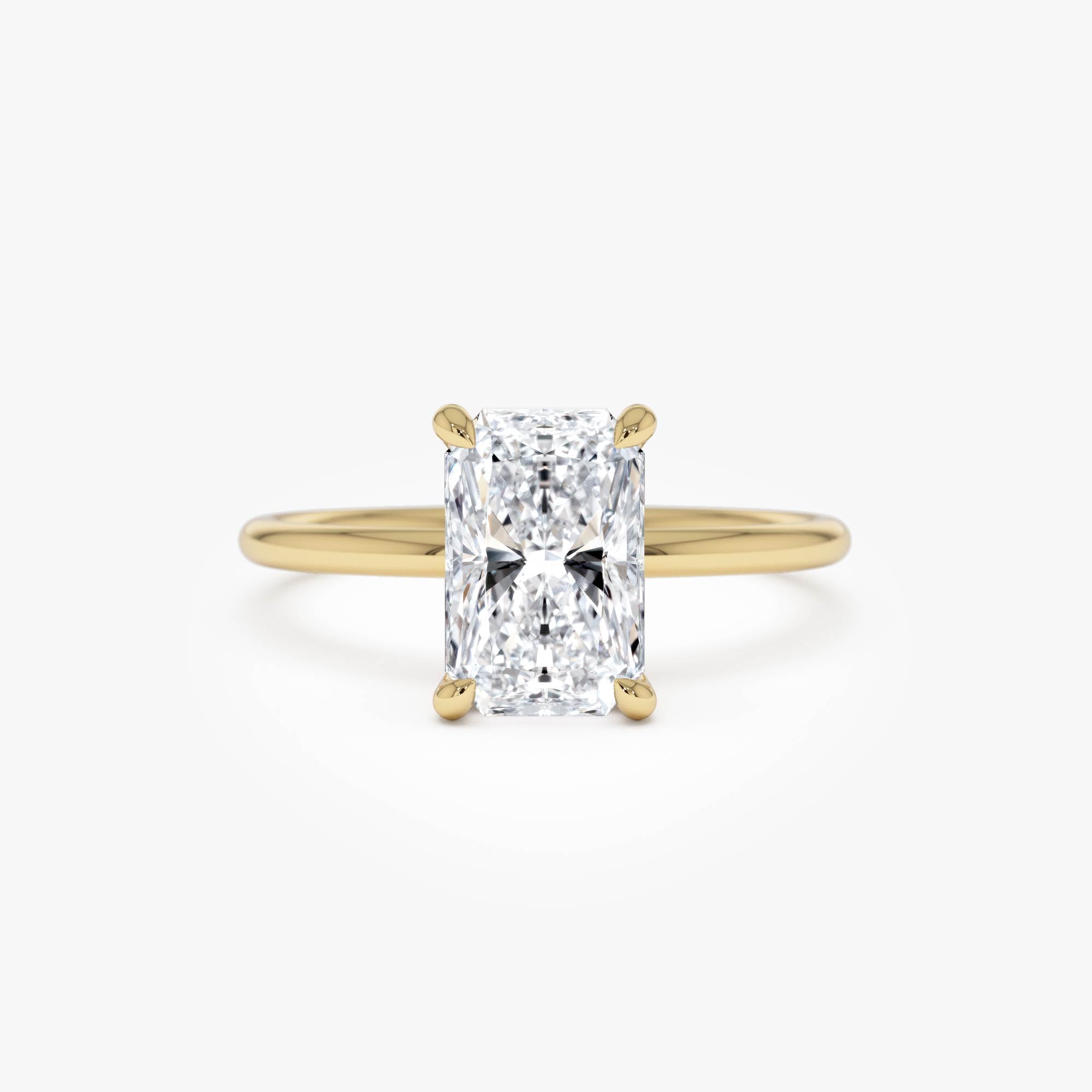 Radiant Cut Lab Grown Diamond Hidden Halo Engagement Ring