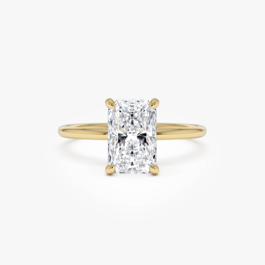 Radiant Cut Lab Grown Diamond Hidden Halo Engagement Ring