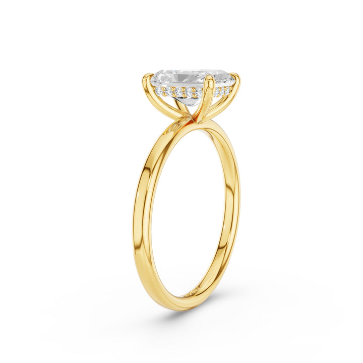 Radiant Cut Lab Grown Diamond Hidden Halo Engagement Ring