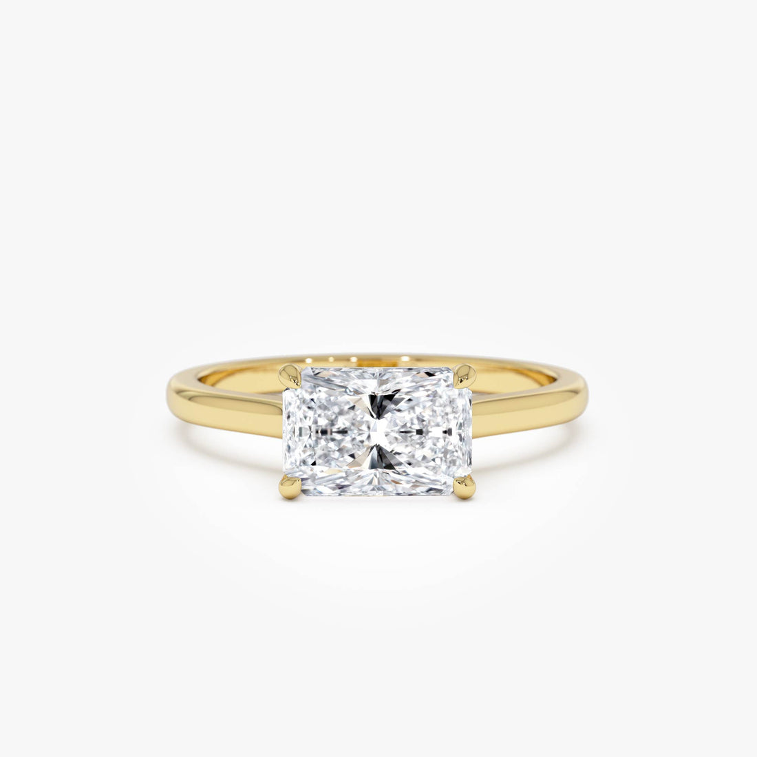 Radiant Cut Lab Grown East West Set Diamond Ring