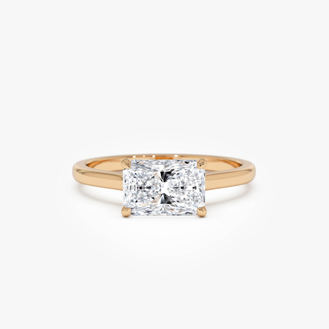 Radiant Cut Lab Grown East West Set Diamond Ring