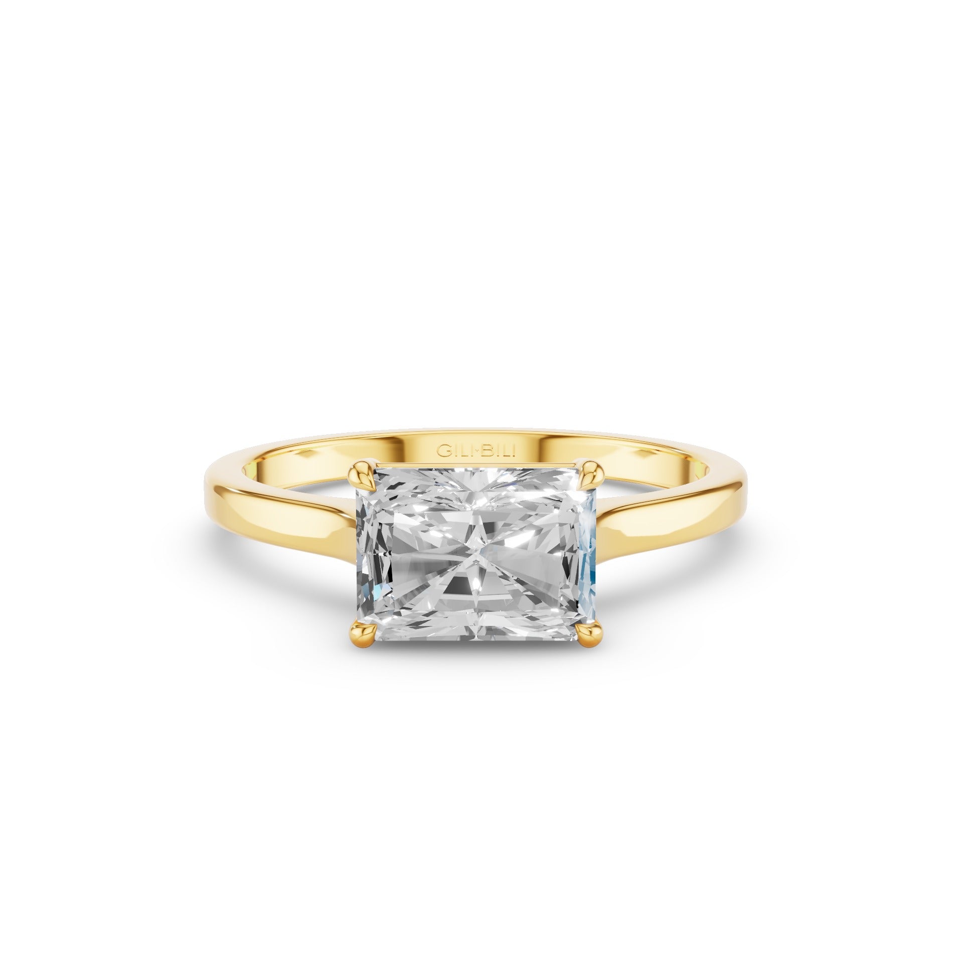 Radiant Cut Lab Grown East West Set Diamond Ring