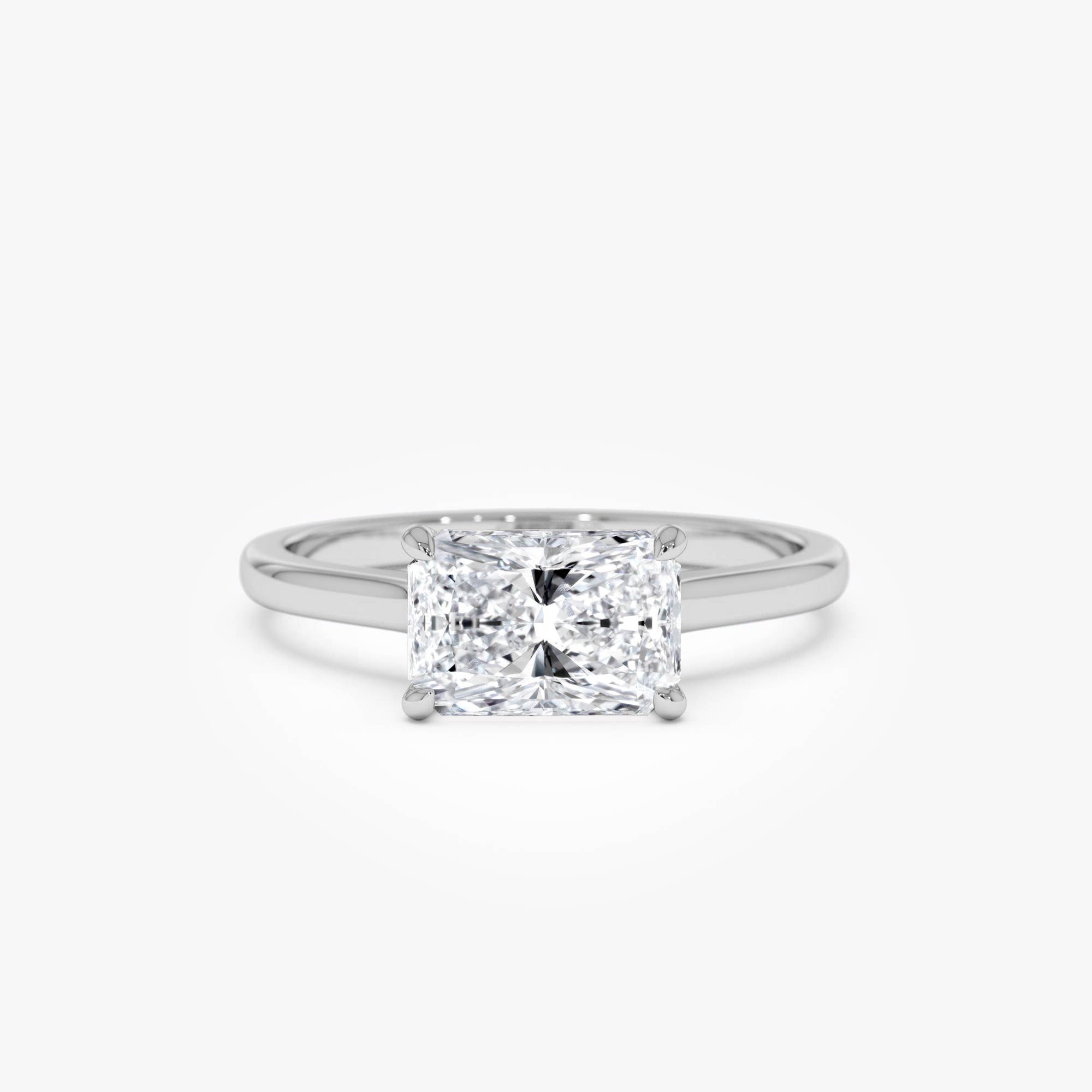 Radiant Cut Lab Grown East West Set Diamond Ring