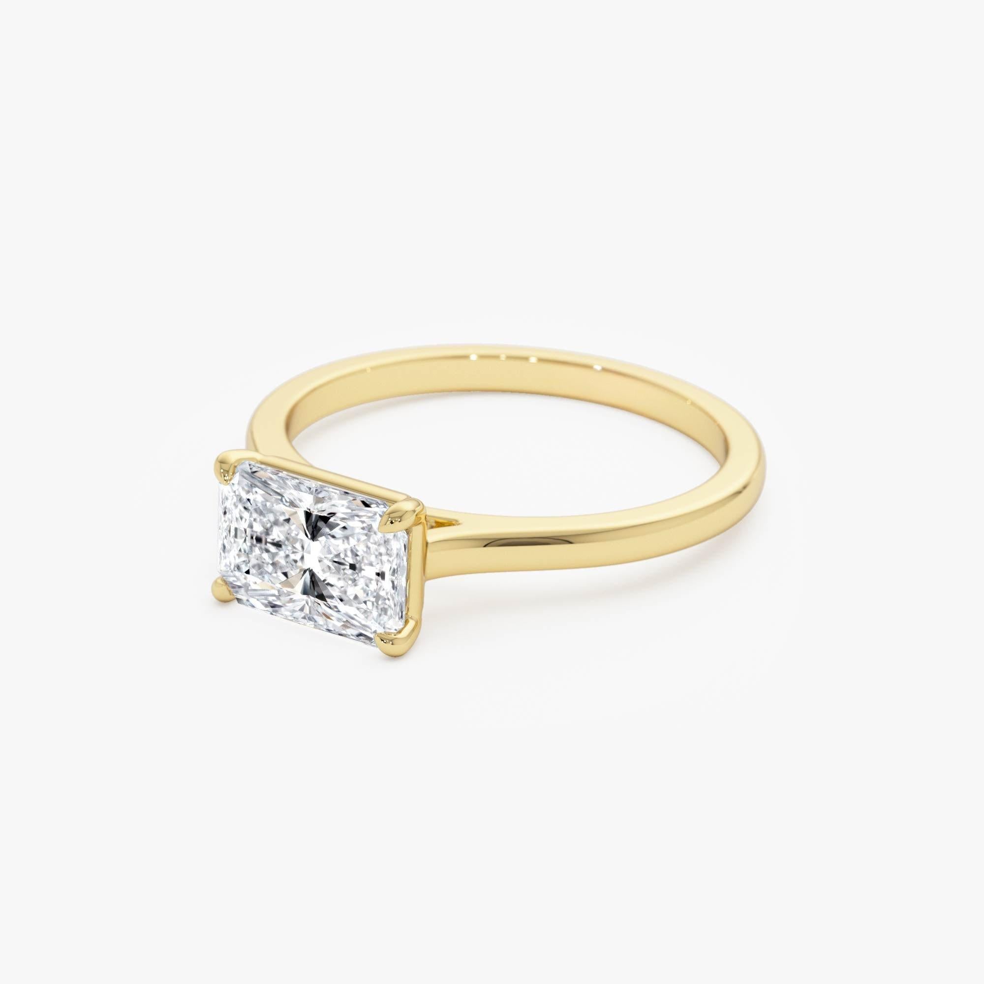 Radiant Cut Lab Grown East West Set Diamond Ring