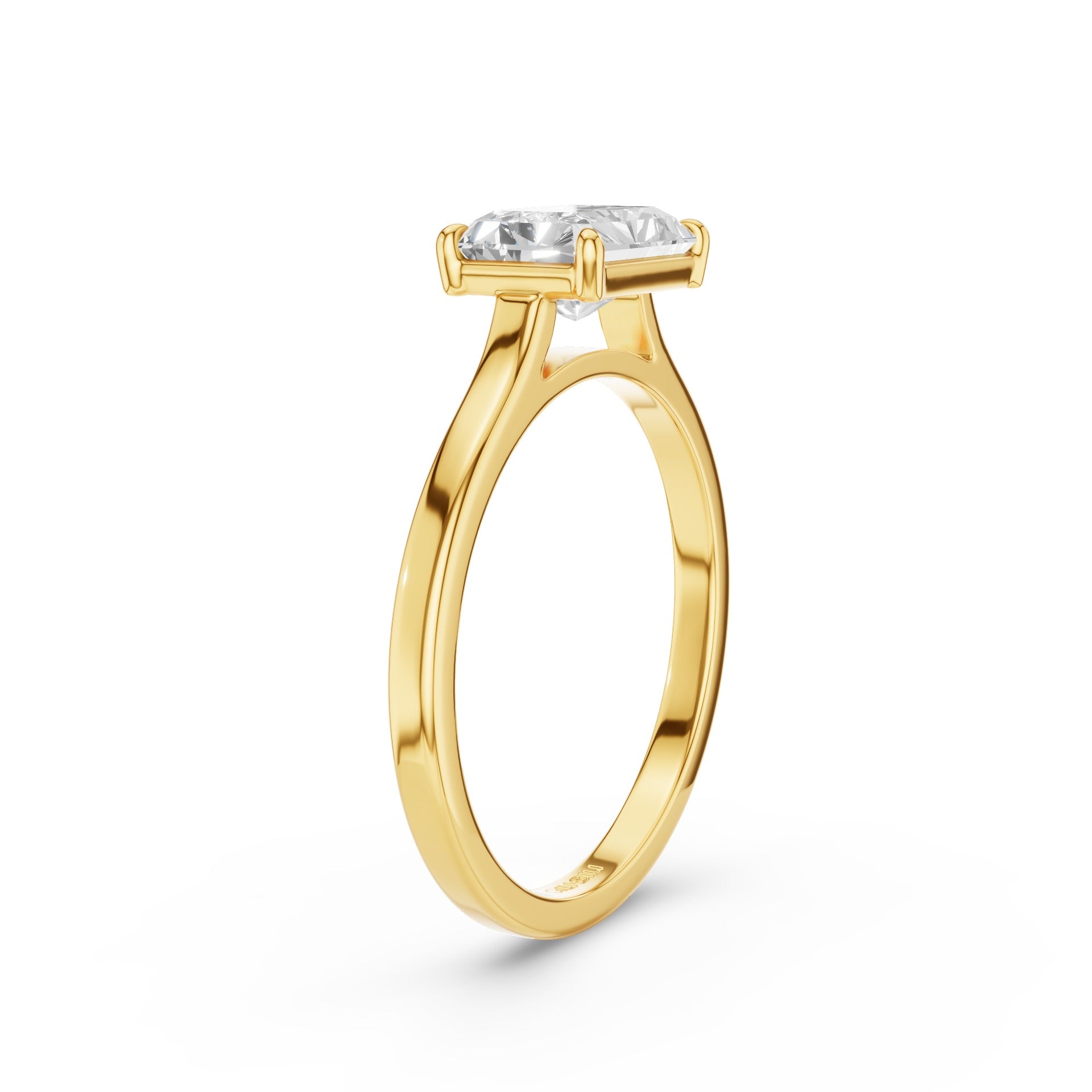 Radiant Cut Lab Grown East West Set Diamond Ring