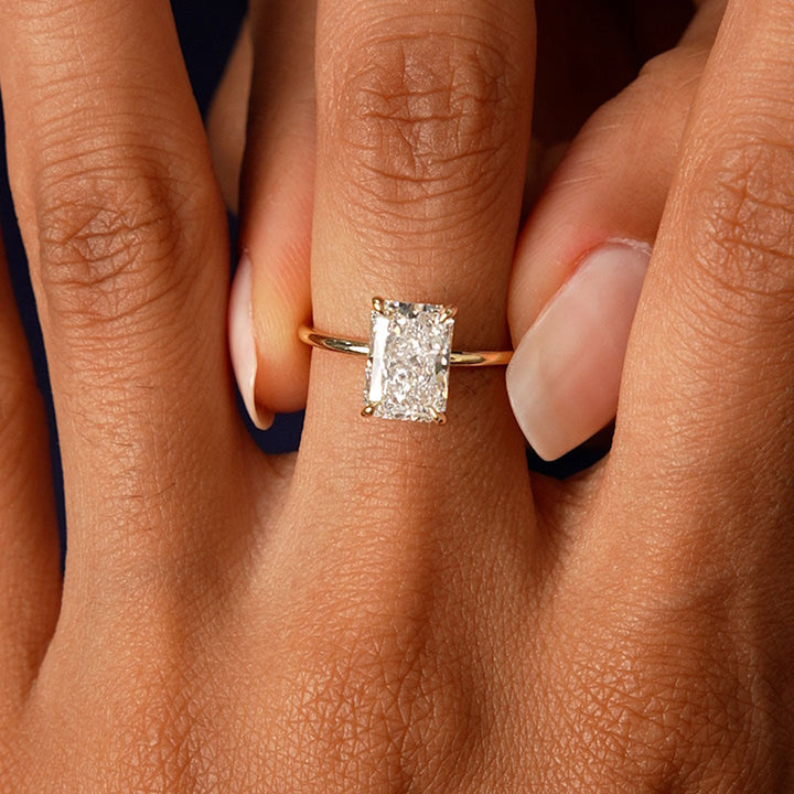 Radiant Cut Solitaire Diamond Engagement Ring