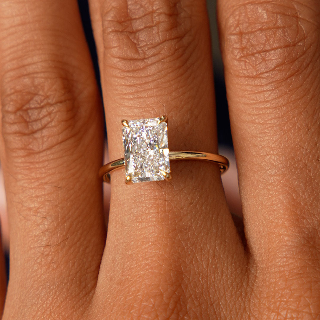 Radiant Cut Solitaire Diamond Engagement Ring