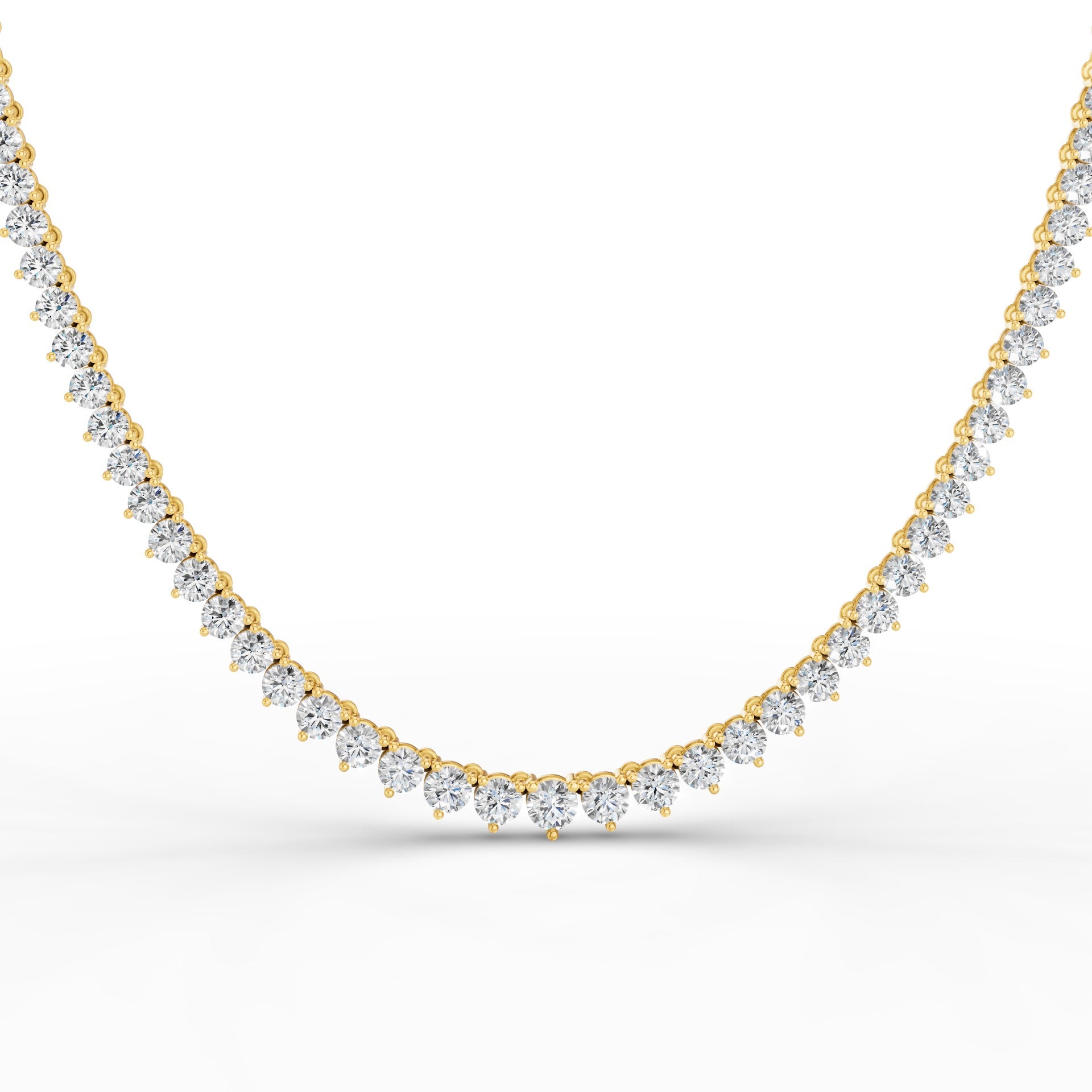 Round Brilliant Graduating Diamond Tennis Necklace