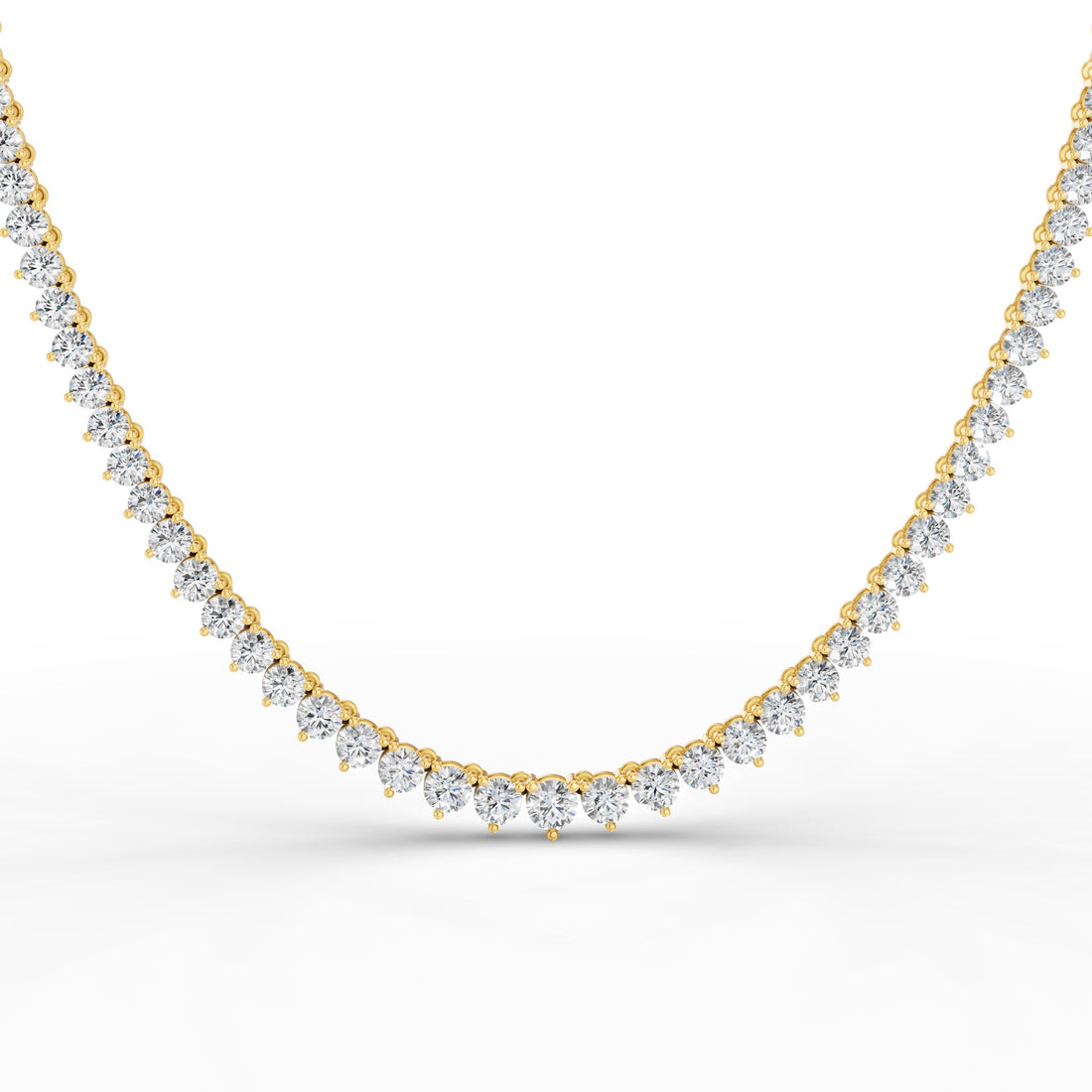 Round Brilliant Graduating Diamond Tennis Necklace