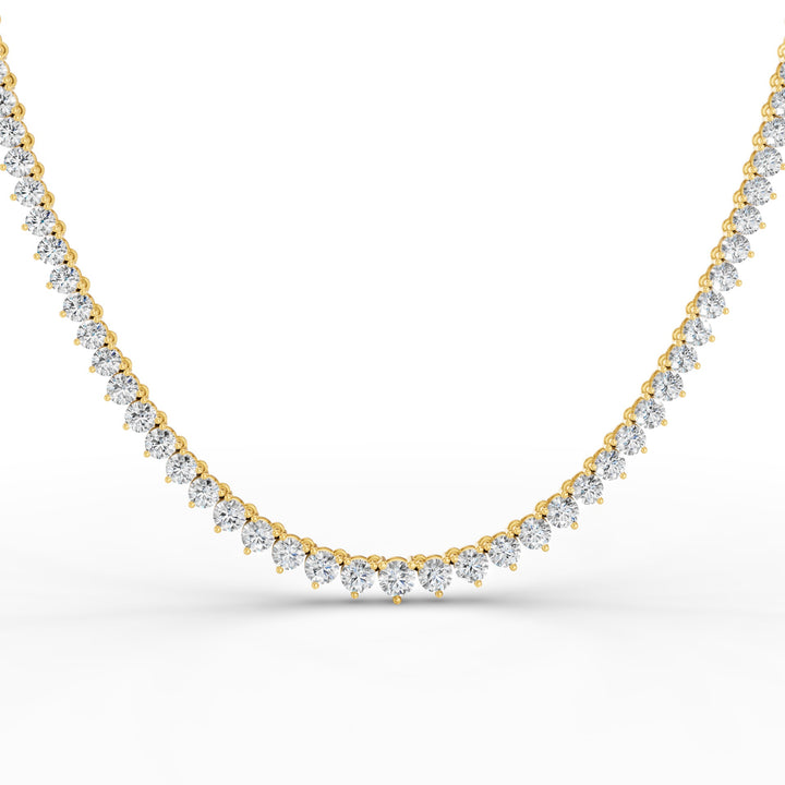 Round Brilliant Graduating Diamond Tennis Necklace