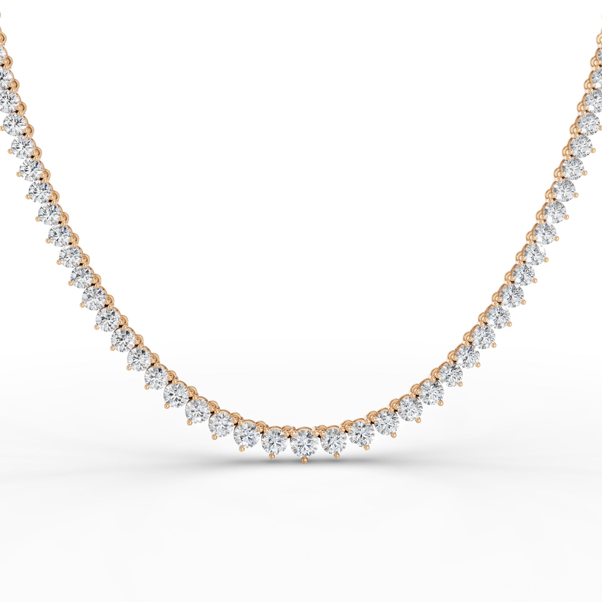 Round Brilliant Graduating Diamond Tennis Necklace