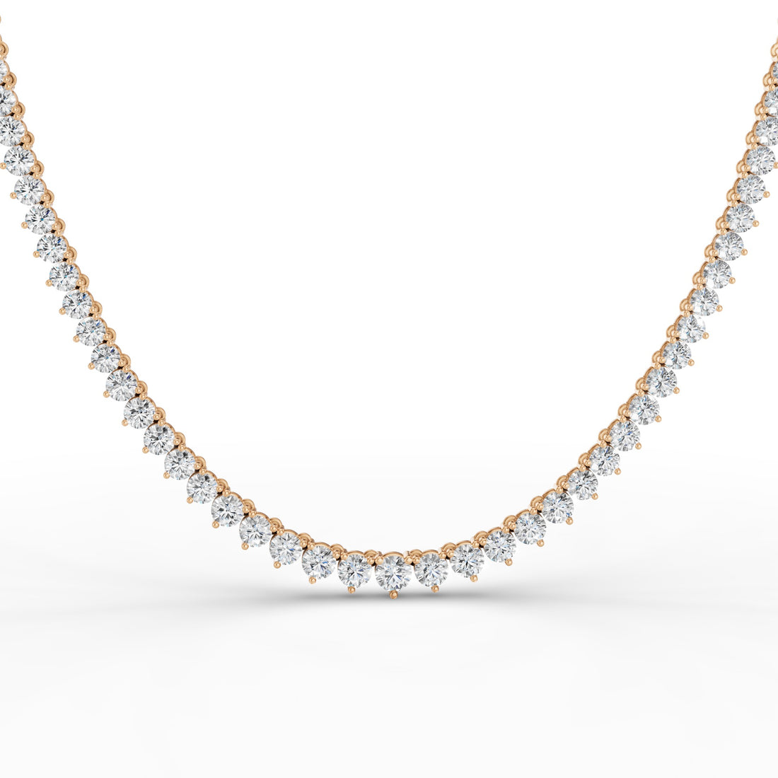 Round Brilliant Graduating Diamond Tennis Necklace