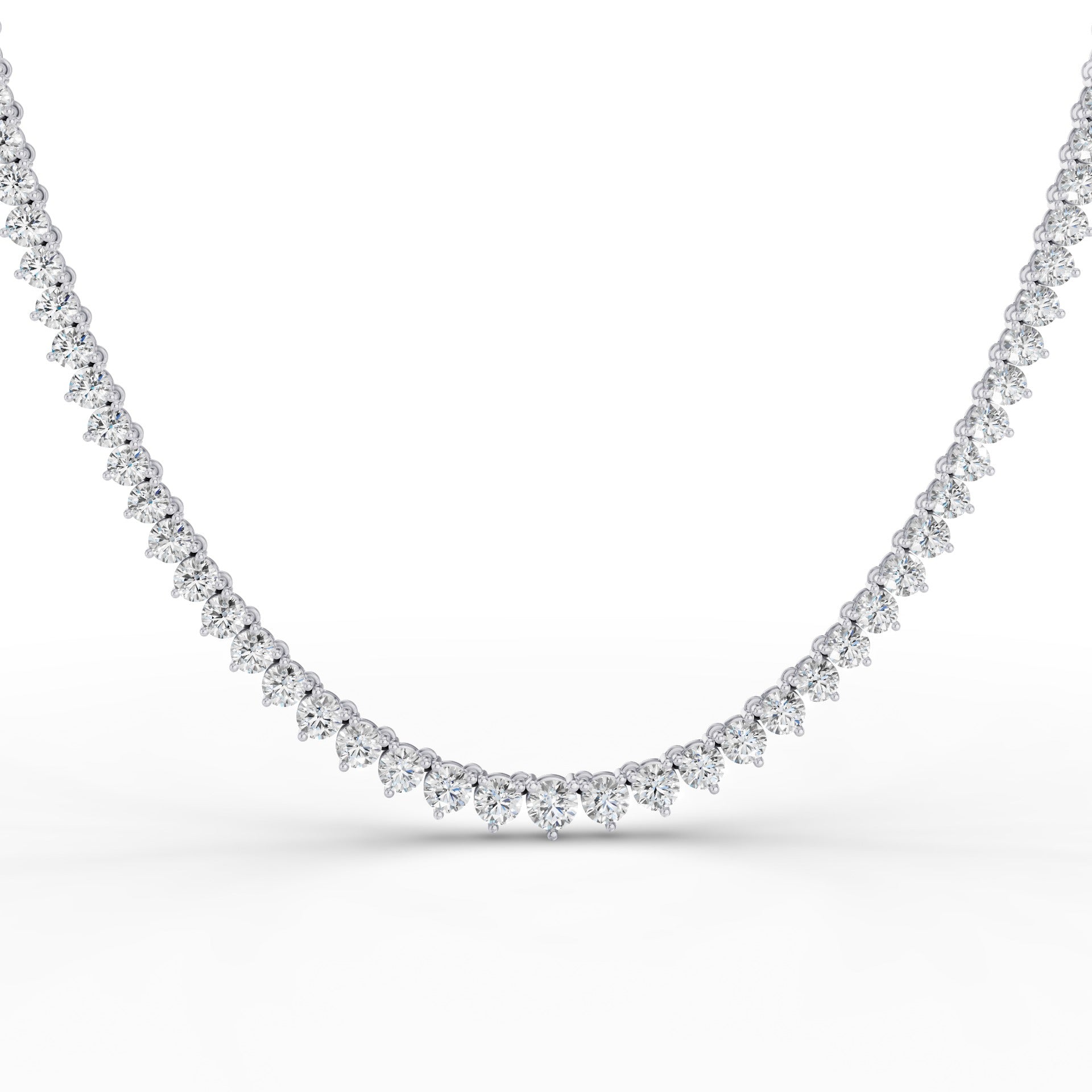 Round Brilliant Graduating Diamond Tennis Necklace