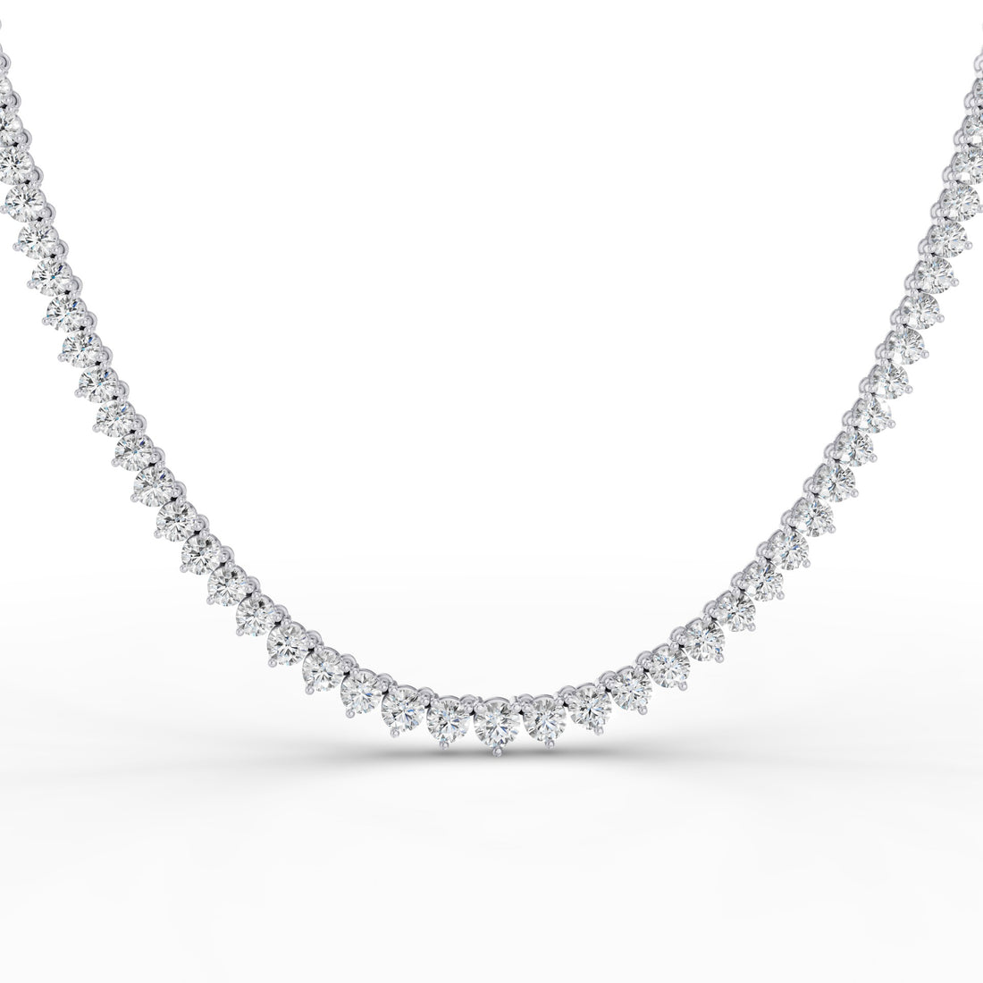 Round Brilliant Graduating Diamond Tennis Necklace