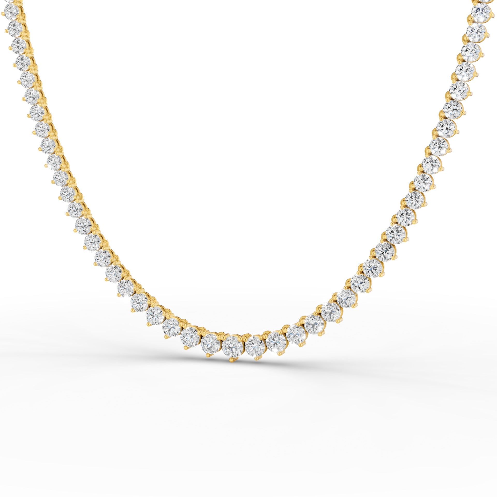 Round Brilliant Graduating Diamond Tennis Necklace