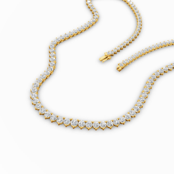 Round Brilliant Graduating Diamond Tennis Necklace