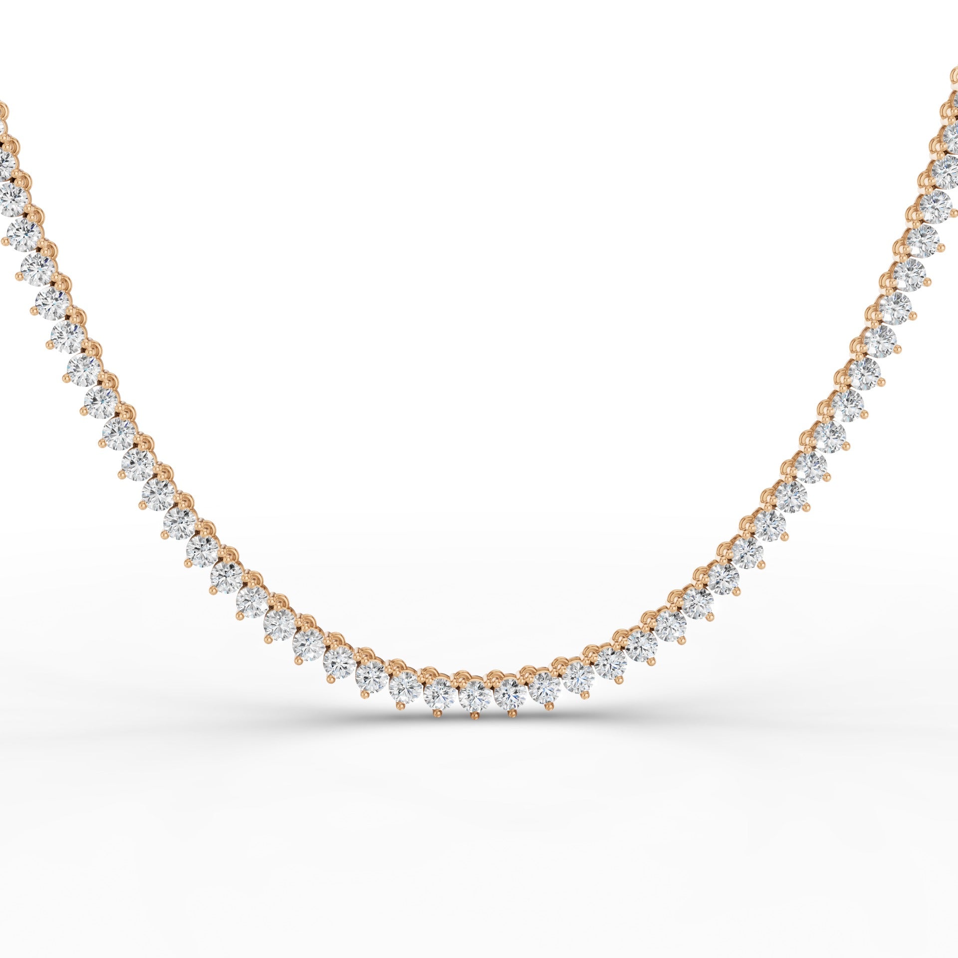 Round Brilliant Lab Grown Diamond Tennis Necklace