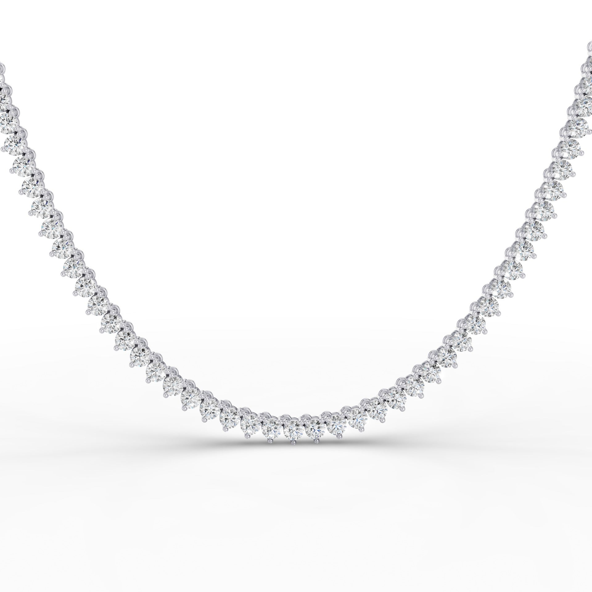 Round Brilliant Lab Grown Diamond Tennis Necklace