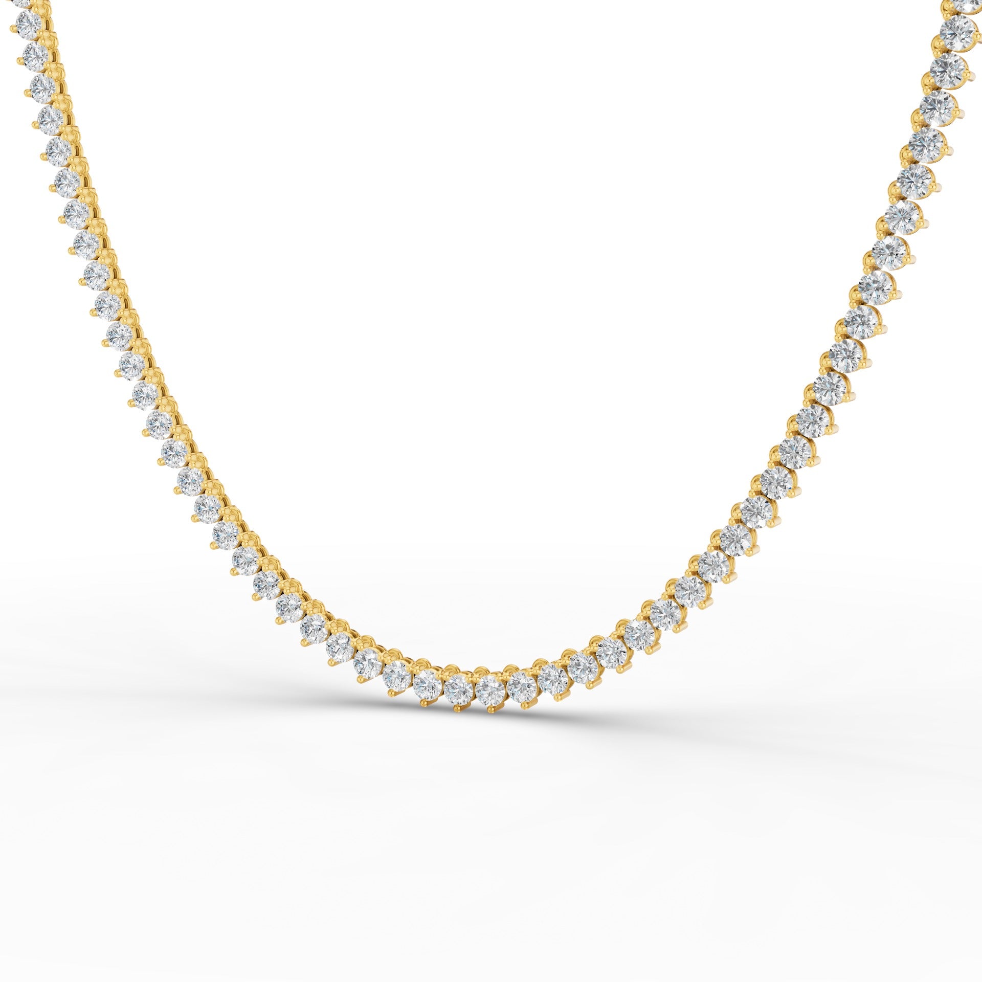 Round Brilliant Lab Grown Diamond Tennis Necklace