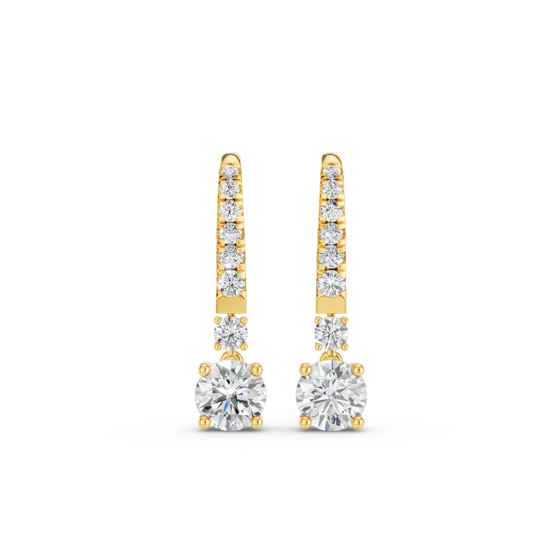 Round Lab Diamond Drop Earrings