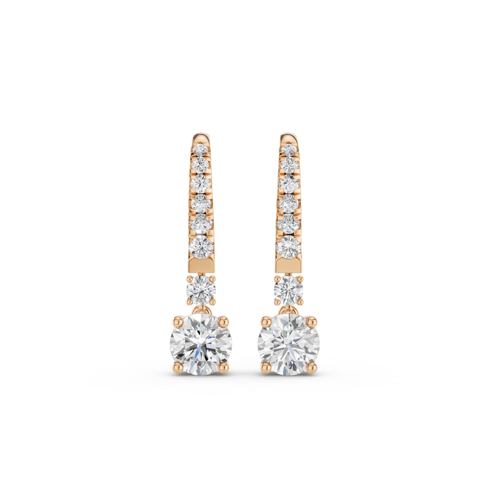 Round Lab Diamond Drop Earrings