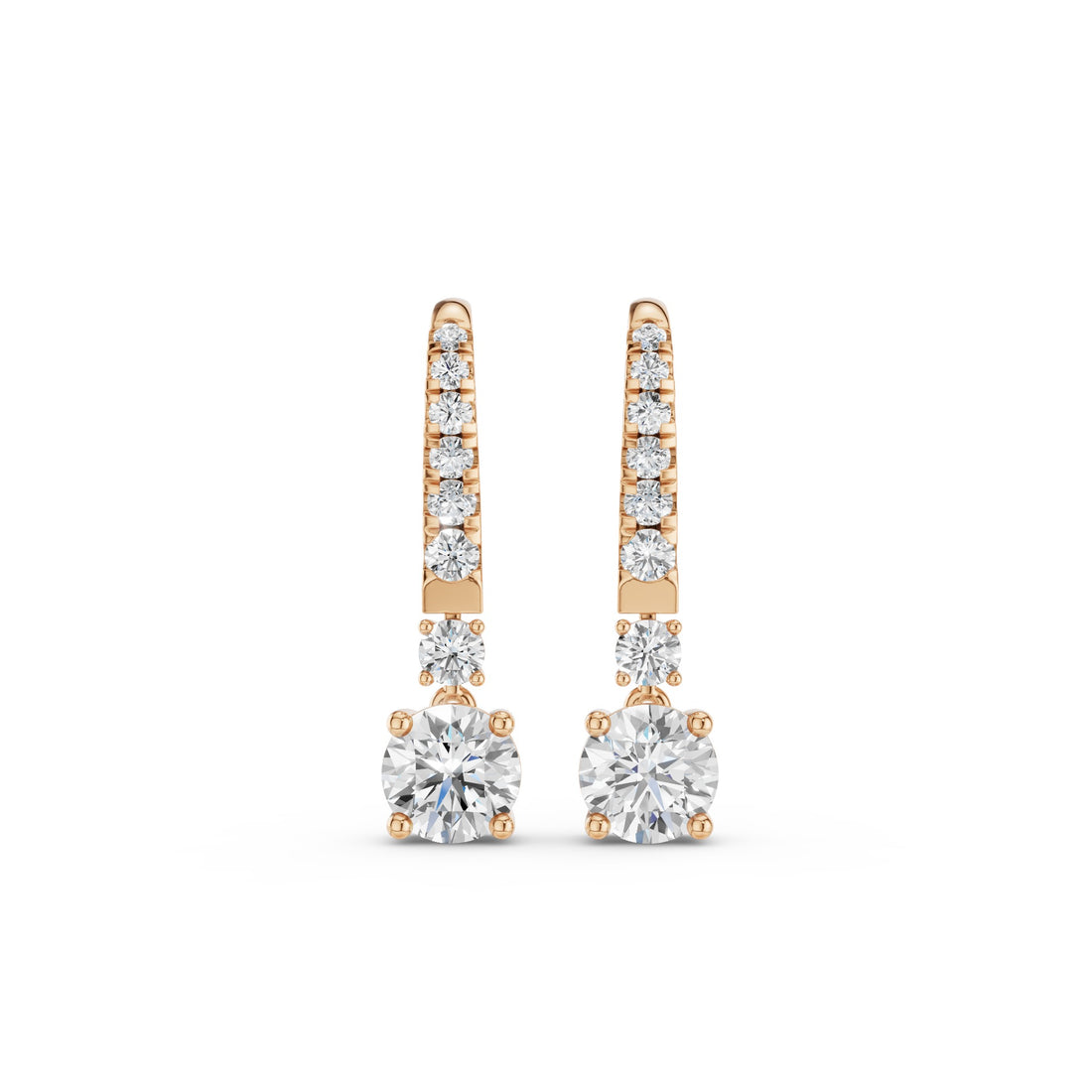 Round Lab Diamond Drop Earrings