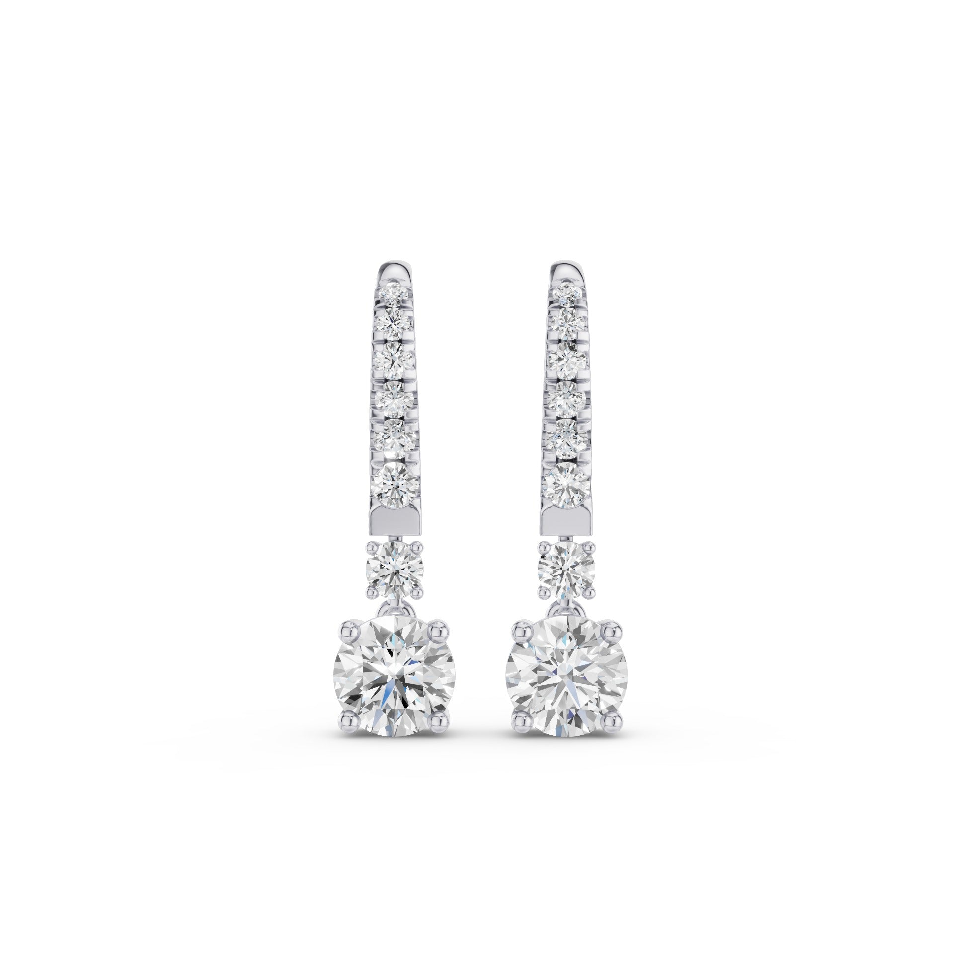 Round Lab Diamond Drop Earrings