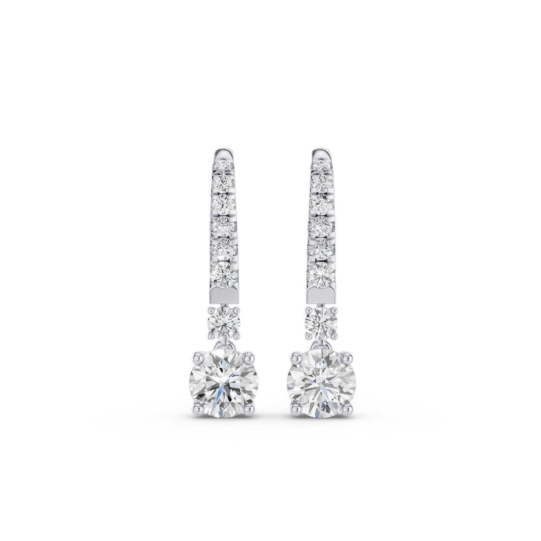 Round Lab Diamond Drop Earrings