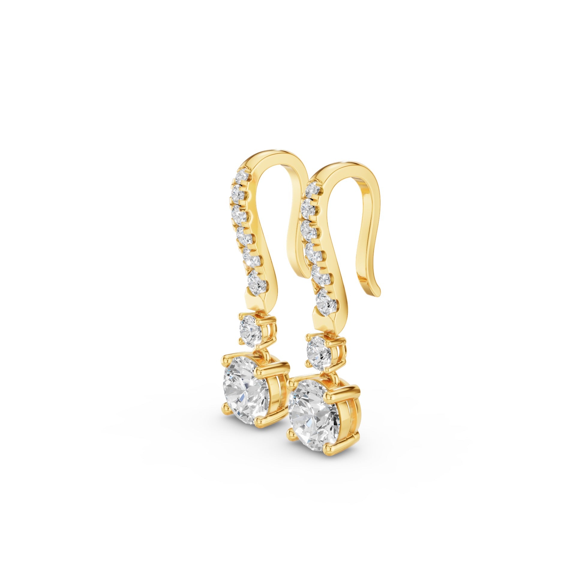 Round Lab Diamond Drop Earrings