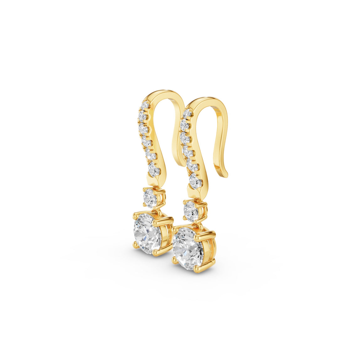 Round Lab Diamond Drop Earrings