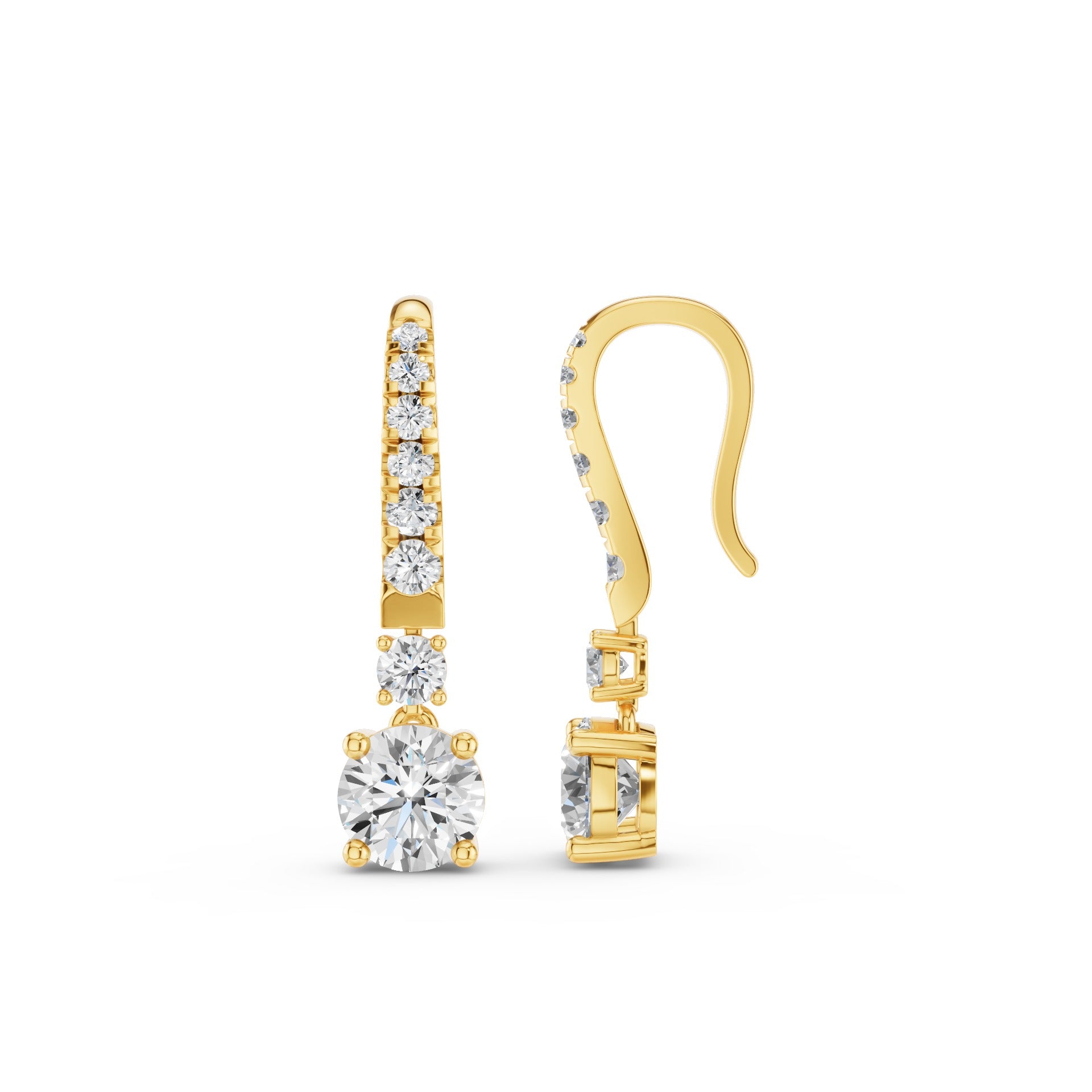 Round Lab Diamond Drop Earrings