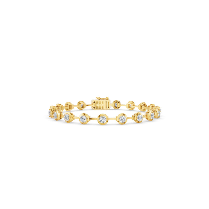 Round Lab Grown Diamond Bar Link Bracelet