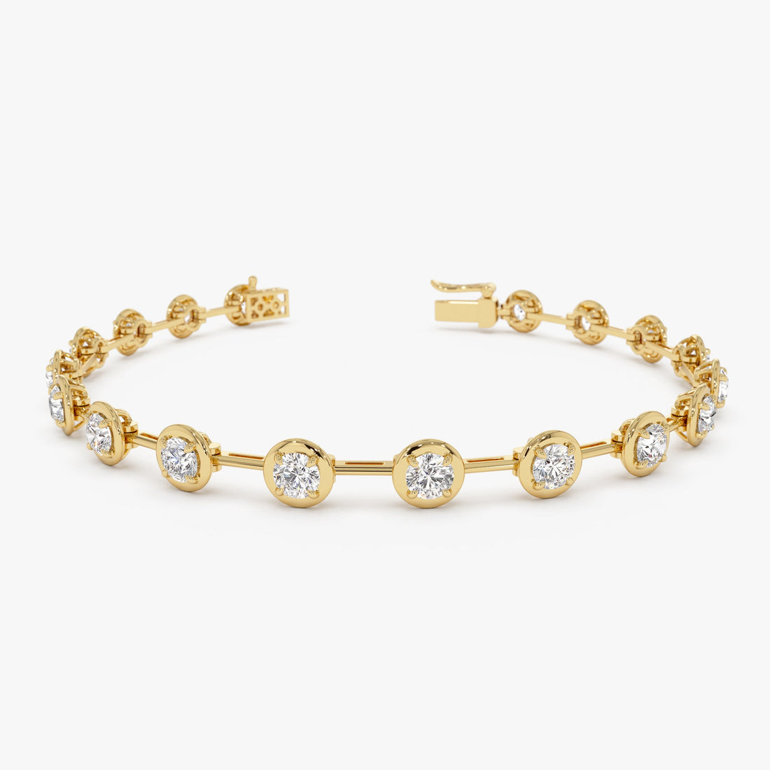 Round Lab Grown Diamond Bar Link Bracelet