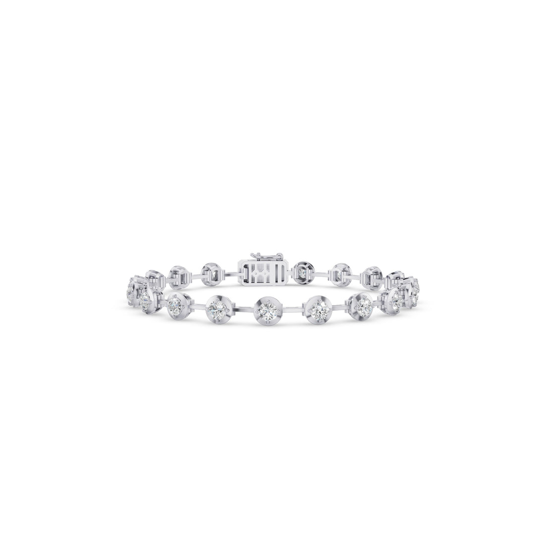 Round Lab Grown Diamond Bar Link Bracelet