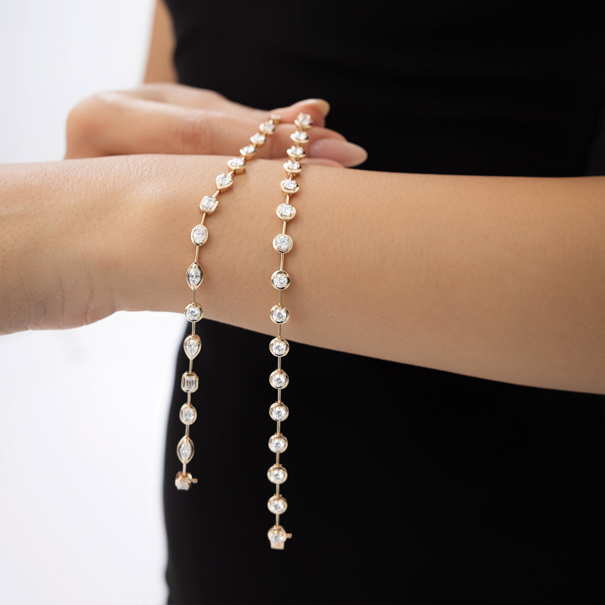 Round Lab Grown Diamond Bar Link Bracelet