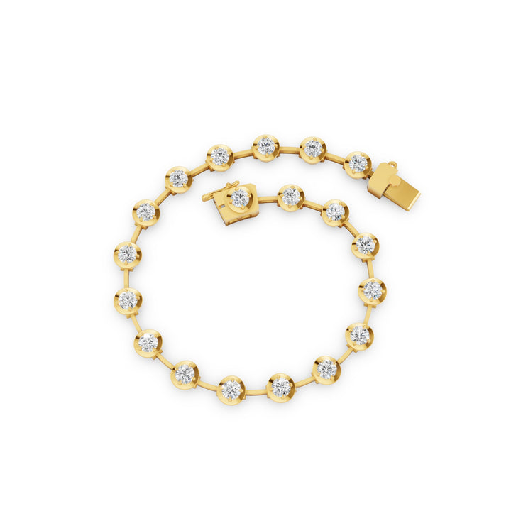 Round Lab Grown Diamond Bar Link Bracelet