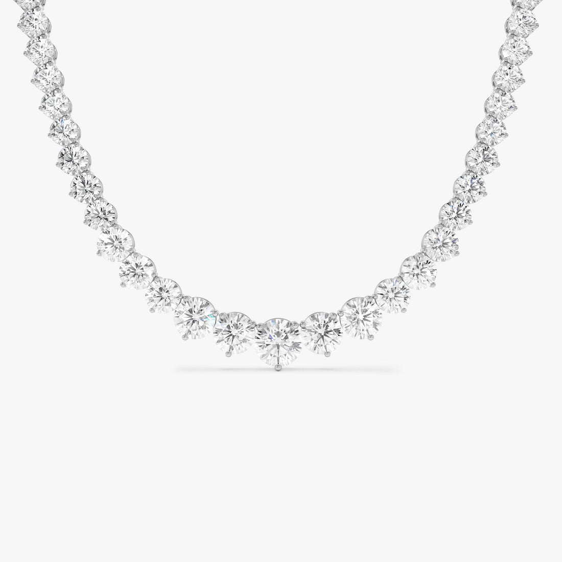 Round Brilliant Graduating Diamond Tennis Necklace