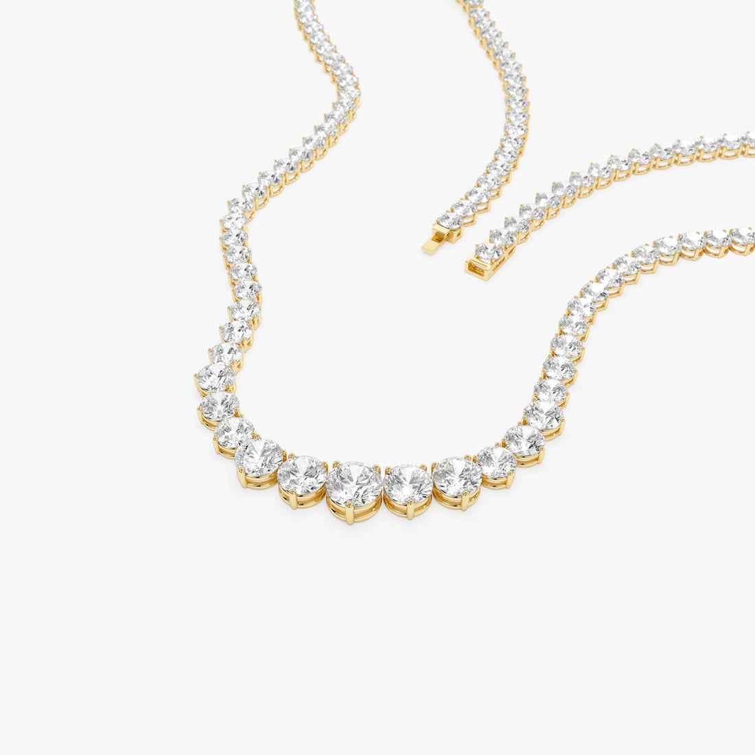 Round Brilliant Graduating Diamond Tennis Necklace