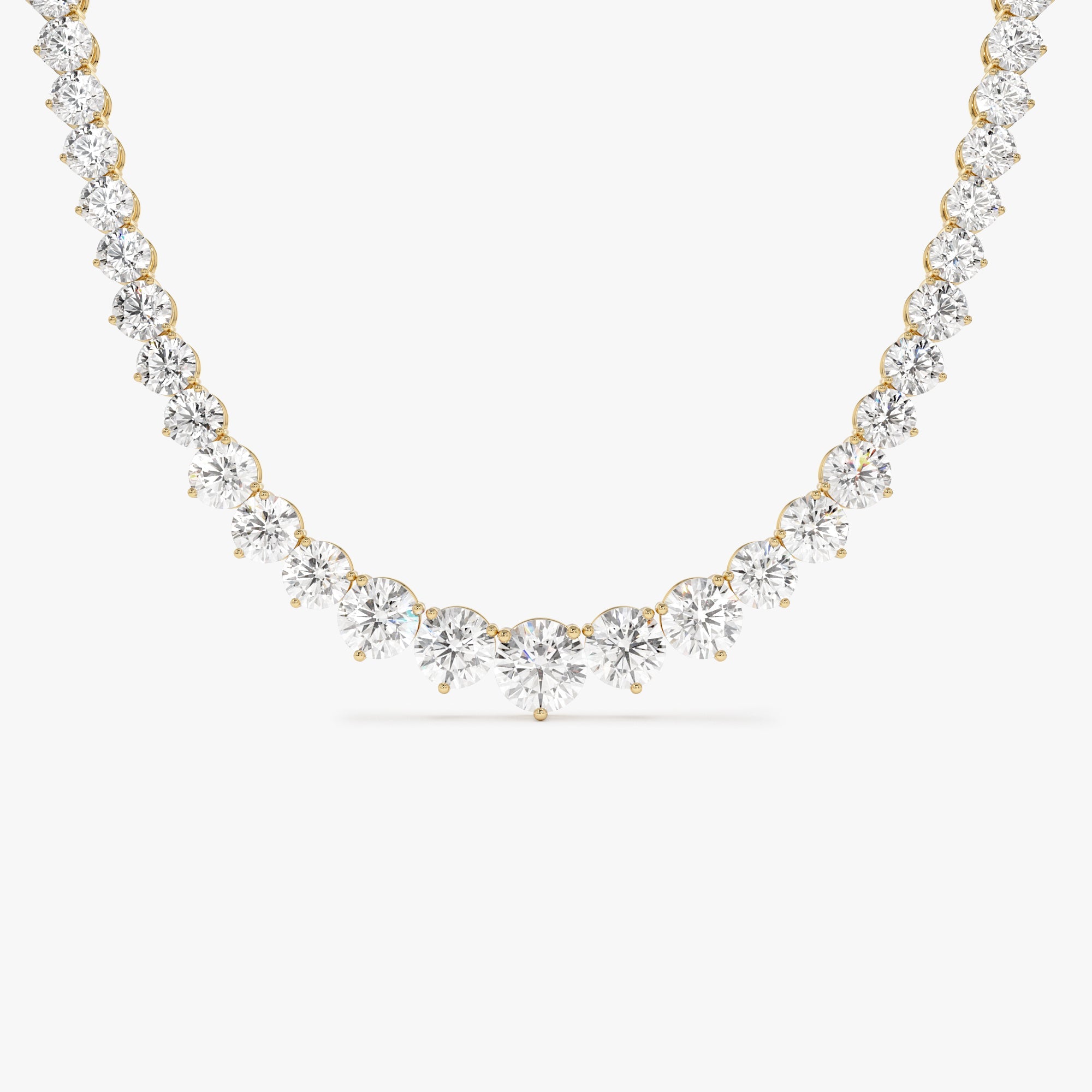 Round Brilliant Graduating Diamond Tennis Necklace