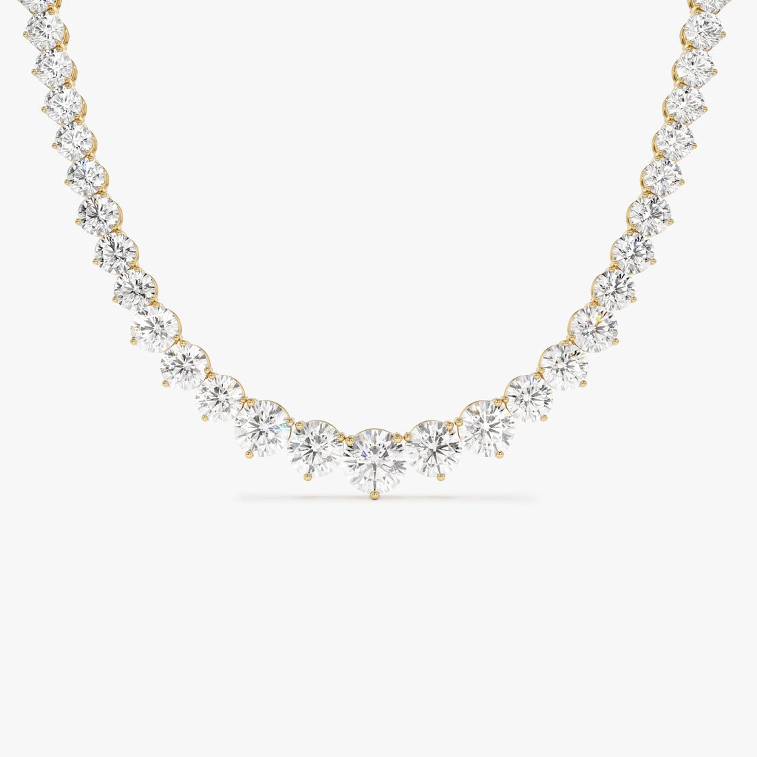 Round Brilliant Graduating Diamond Tennis Necklace